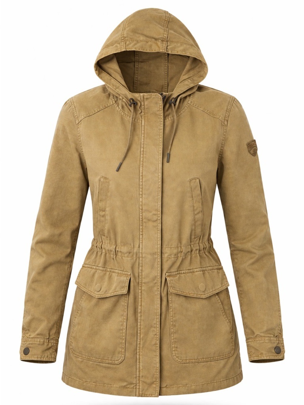 Roots Tan Khaki Anorak Jacket Utility Hooded Medium Womens Casual Style Neutral